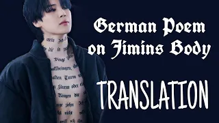 THAT is written on the body of Jimin in his MV Set Me Free Pt.2 - Translation