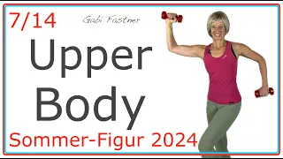 7/14 🍉 30 min. Upper Body Hantel-Workout | Schultern, Arme, Rücken, Brust und Bauch in Form