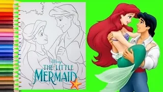 Coloring Disney Princess Ariel and Prince Eric - Coloring Pages for kids