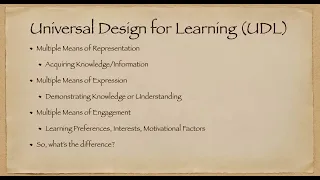 Universal Design for Learning (UDL) vs. Differentiated Instruction