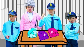 Jason in cops adventures about diamonds for kids