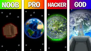 NOOB vs PRO vs HACK vs GOD: BASE NO PLANETA NO MINECRAFT