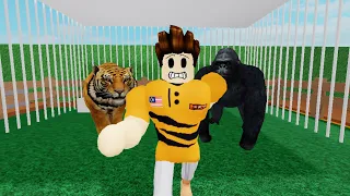 Kena Kejar Dengan Harimau Dan Gorilla... [Escape The Zoo Obby!] (Roblox Malaysia)