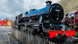 A rare visiting Express Steam Locomotive - 45960 'Leander' at the Lakeside and Haverthwaite Railway