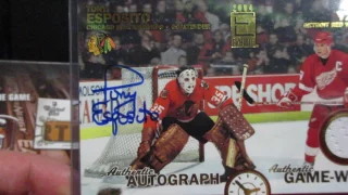 Tyler showcases his Tony Esposito Hockey Card Collection