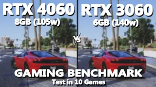 Nvidia RTX 4060 VS 3060 Gaming Benchmark Test in 10 Games | MSI Katana vs Asus TUF Gaming Test