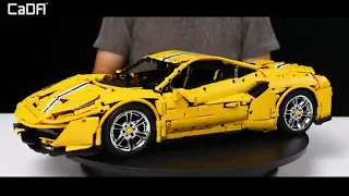 Italian Super Car in Yellow Speed Build | CaDA Bricks C61042W/C61057W