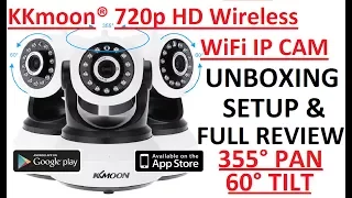 Unboxing / Full Review 4K : KKMoon 720p HD H.264 Wireless Wifi Pan Tilt Network IP CAM 2-WAY AUDIO