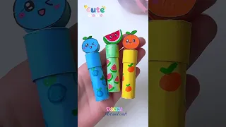 DIY cute fruits stamp 🫐🍉🍊 #shorts #tonniartandcraft #love #art #craft #diy #youtubeshorts