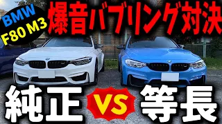 【爆音バブリング対決】BMW F80 M3 純正 vs. 等長マフラー