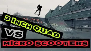 3 INCH QUAD VS MICROSCOOTERS | SKATEPARK FPV | CADDX TARSIER V2 4K 30FPS