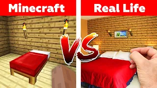 MINECRAFT BED IN REAL LIFE! Minecraft vs Real Life animation