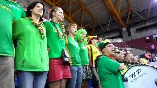Lithuanian fans singing the Lithuanian National Anthem (FIBA 2010 WC, Izmir, Turkey)