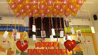 Birthday Surprise Room Decoration On Husband's Birthday At Home, Balloon Decoration For Birthday
