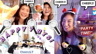 BTS '방탄생파' 7th ANNIVERSARY B-DAY PARTY SISTERS REACTION 🥂🎈 Celebrating 100K with BTS! #2020BTSFESTA💜