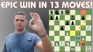 How I Won in 13 Moves with Trompowsky Attack | Greek Gift Sacrifice