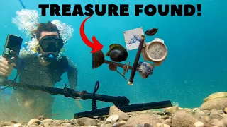 Shocked HOW MUCH TREASURE Found Underwater (Metal Detecting Hotspot!)