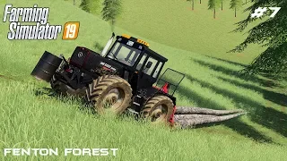 Winching logs with MB 1800 BB tractor | Forestry on Fenton Forest | Farming Simulator 19 | Episode 7