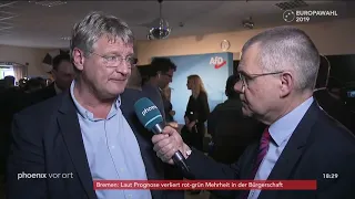 Jörg Meuthen zu den vorläufigen Wahlergebnissen der AfD bei der Europawahl am 26.05.19