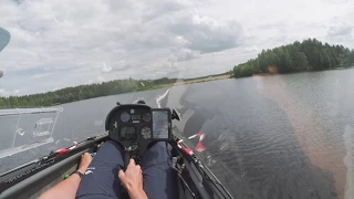 Glider does a low final above water