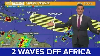 Monday Morning Tropical Update: Watching 2 areas in the Atlantic