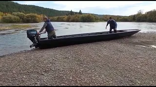Лодка ПНД для мелких рек, р. Кан 2021г.-Анривер 8 под водометом.