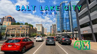 Salt Lake City Drive on a Great Sunny Day Part 1/4, Utah USA 4K - UHD