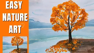 How to Draw Easy and Simple Nature Painting || Easy Nature Art #art #natureart #blessedart #diy