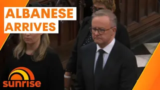 Australian PM Anthony Albanese arrives at Westminster Abbey for Queen's Funeral | Sunrise