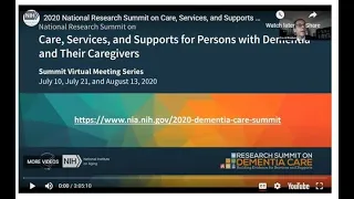 2020 National Research Summit on Care, Services, and Supports for Persons with Dementia