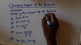 Changing the subject of the formula