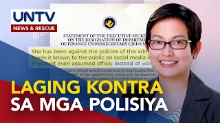 Termination ng appointment ni DOF Usec. Magno, inaasahan na dahil laging kontra sa polisiya – OES