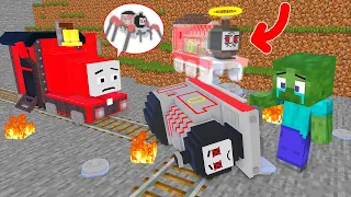 Monster School : Choo Choo Charles and Poor Zombie vs TIMOTHY GHOST TRAIN - Minecraft Animation