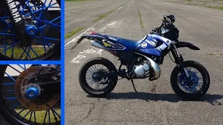 How to make Supermoto Axle Sliders from Skateboard Wheels - DT 125