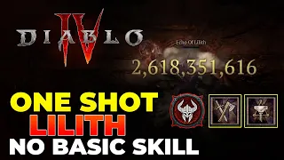 1 SHOT LILITH Barbarian Build No BASIC SKILL - Diablo 4