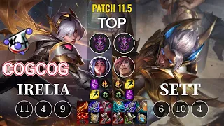 RJ Cogcog Irelia vs Sett Top - KR Patch 11.5