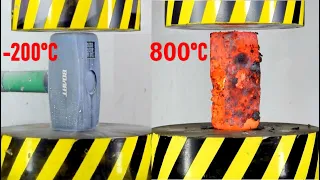 500 TON HYDRAULIC PRESS VS SLEDGEHAMMER COOLED IN LIQUID NITROGEN