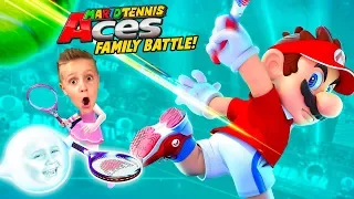 Mario Tennis Aces on the Go! Nintendo Switch Family Battle!