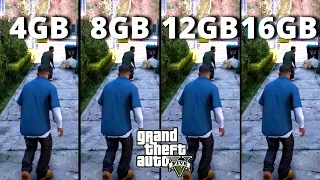 GTA 5V | 4gb vs 8gb vs 12gb vs 16gb | Ram Test | Biggest Comparison