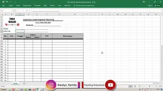 Contoh Form Absensi harian proyek | Download absensi harian Proyek