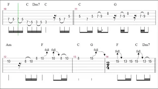 Beatles - Let It Be Guitar Solo Tab+Backingtrack