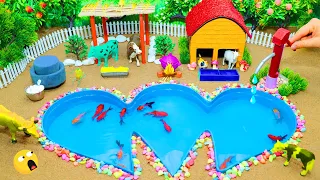 TOP DIY Farm with House for cow,pig | diy animal house | supply water pool for pets #110