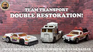 Matchbox Team Transport Kenworth and Chevy Stocker Double Restoration #073