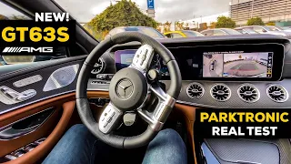 MERCEDES ACTIVE PARKING ASSIST 2020 AMG GT 4 Door Coupe GT63 S REAL TEST PARKTRONIC