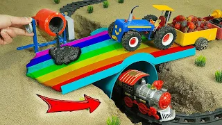 Top diy tractor making mini Concrete bridge | diy tractor | water pump | @KeepVilla |DongAnh mini