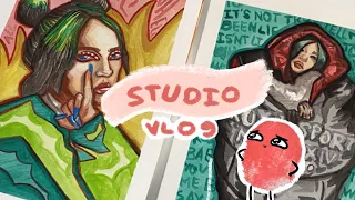 How I make my webcomics (studio vlog)