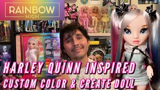 HARLEY QUINN Rainbow High Custom Color and Create Doll!! Rit Dye Tutorial and Walkthrough! 🩵🩷