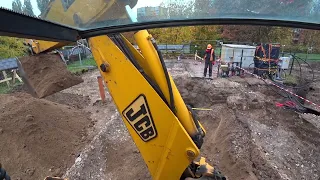 A small hire, digging a trench for water, dismantling the old pipe
