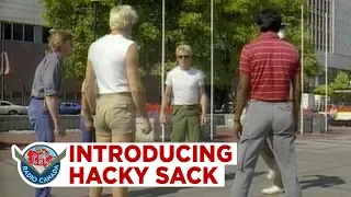 Introducing Hacky Sack 'the 1985 version of Frisbee'
