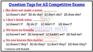 Questions Tags Practice Set-02 | Questions Tags in English grammar with Examples | Question tags